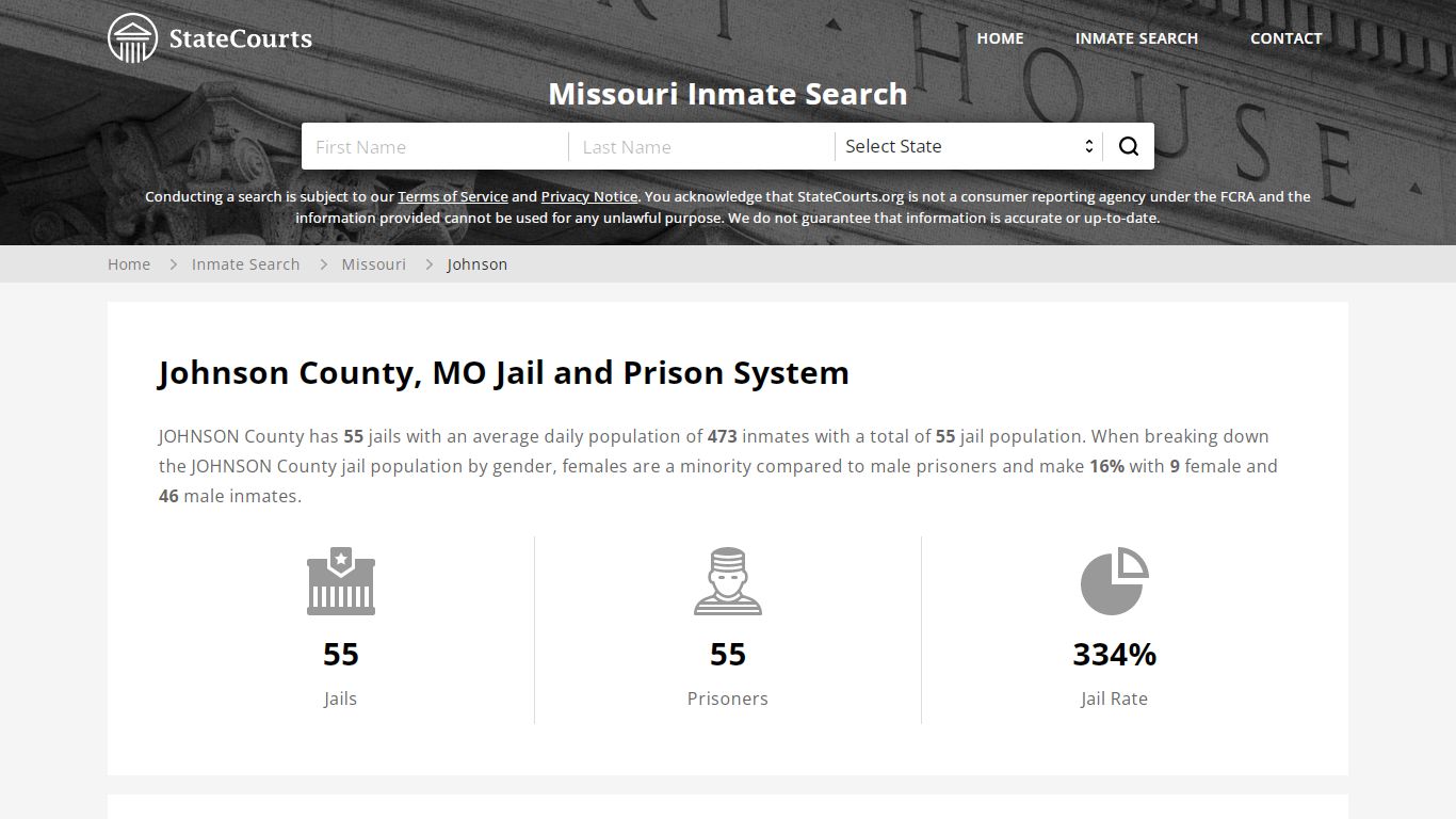 Johnson County, MO Inmate Search - StateCourts